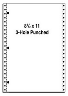 8.5 X 11 3-Hole Punched Braille Paper